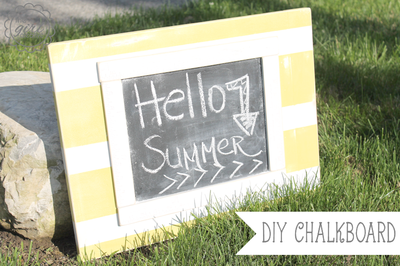 DIY striped summer chalkboard by the Girl Creative