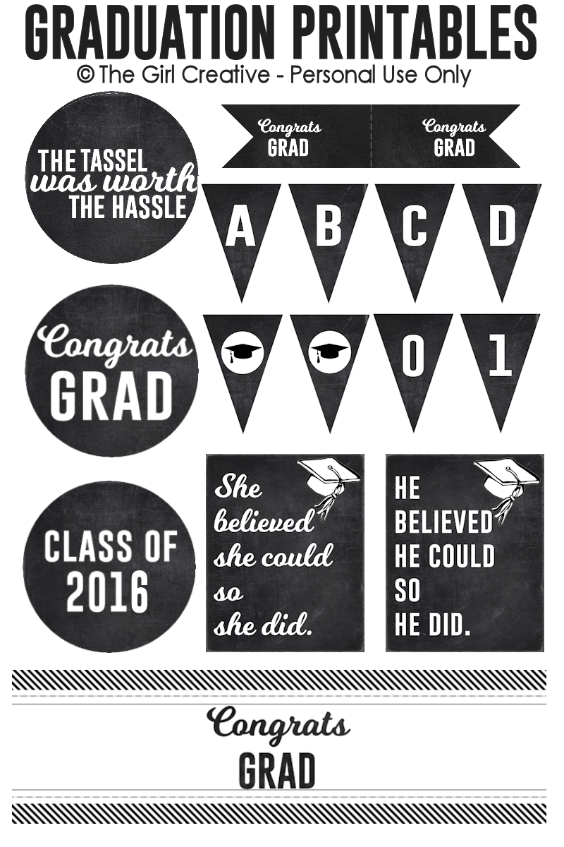 Graduation Printables The Girl Creative