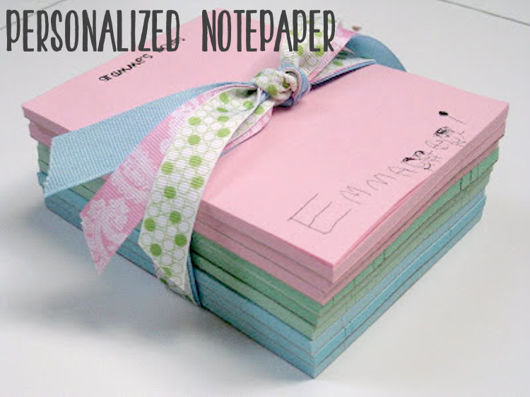 {personalized notepaper}