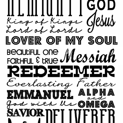 Easter Subway Art Printable - all of the names of Jesus that we know and love in one place.