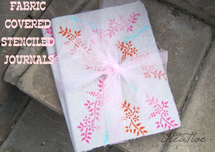 Fabric Covered Stenciled Journals