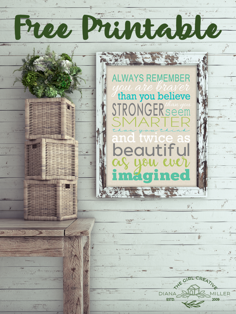 You are Braver Word Art - Whinnie the Pooh Quote You are Braver