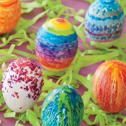 easter eggs-melted crayon