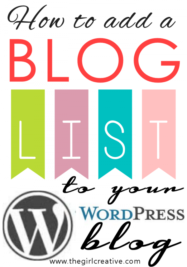 How to add a blog list to your wordpress blog