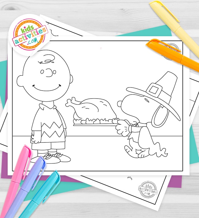 Charlie Brown Thanksgiving Coloring Pages 
