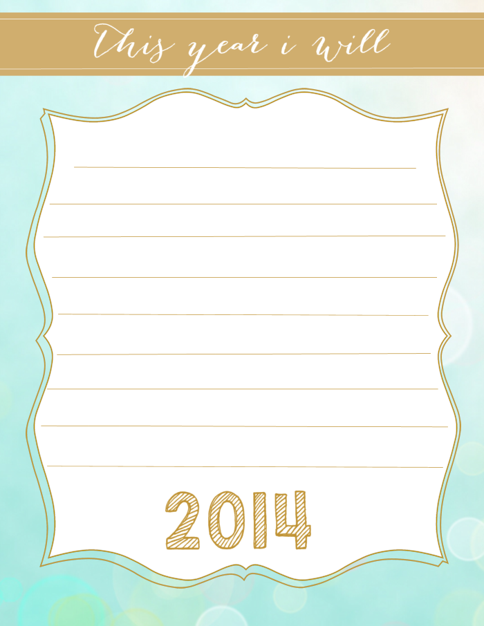 Printable New Year’s Resolution