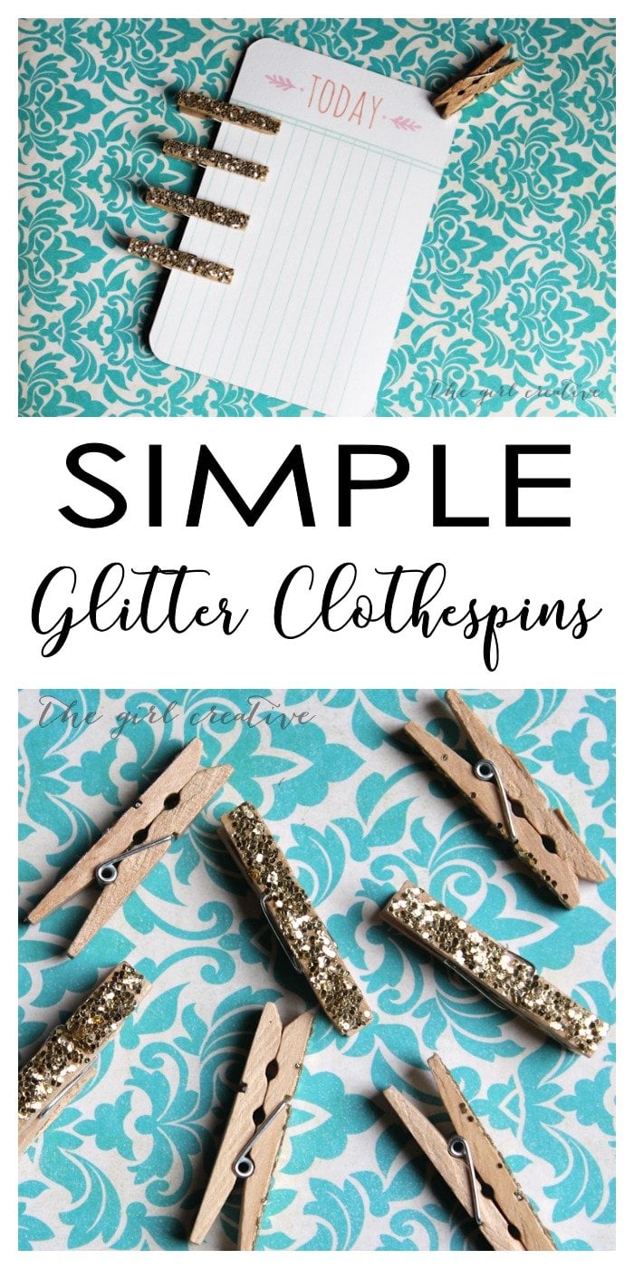 DIY Glitter Clothespins | Storage Hack 