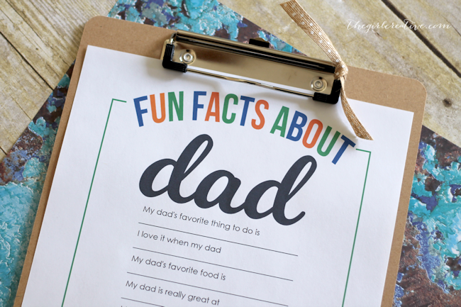 Father’s Day Printable : Fun Facts About Dad