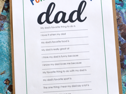 Fun Facts About Dad | Father's Day Printable Questionnaire
