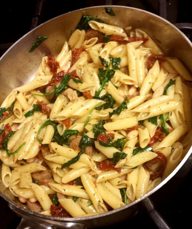 Sundried Tomato & Spinach Pasta with Chicken Sausage