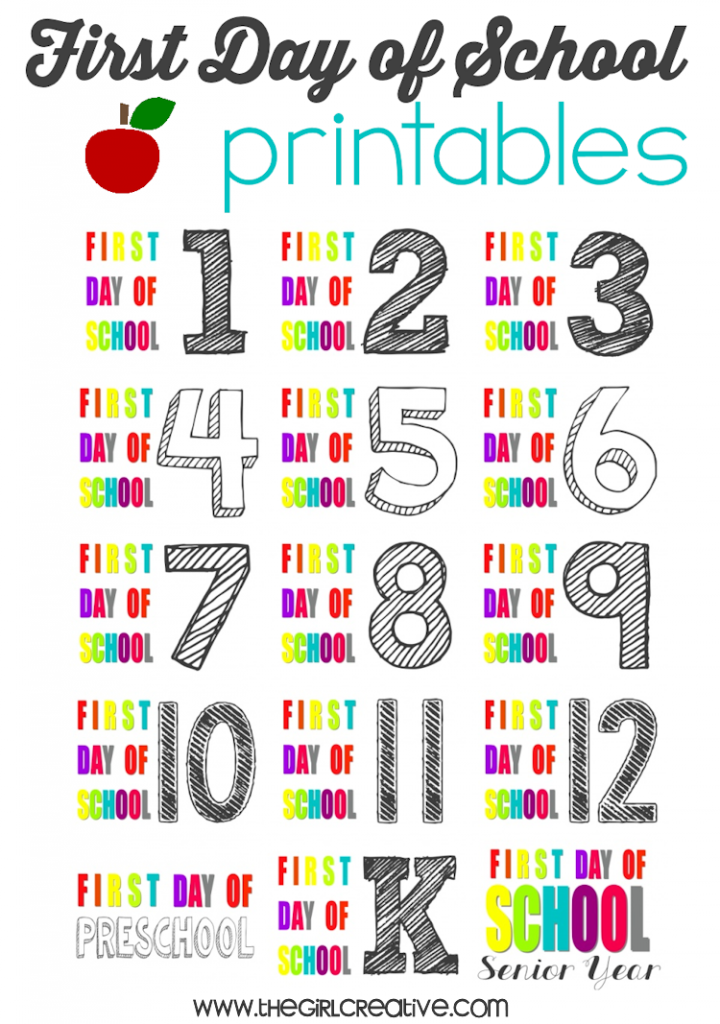 First Day of School Printables - The Girl Creative