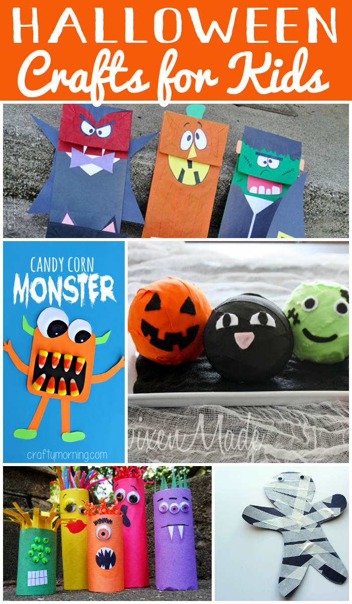 Easy and fun Halloween Crafts for Kids - lots of project even preschoolers can do.