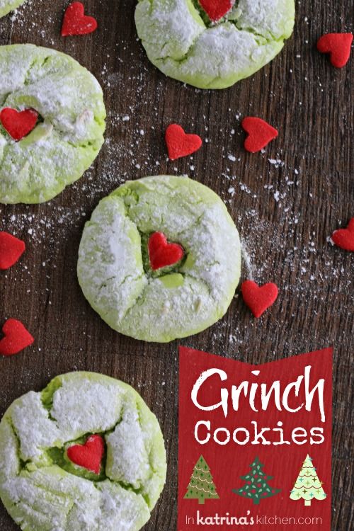 christmascookies-cake mix grinch cookies