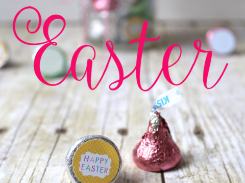 Printable Easter Hershey Kiss Labels - Includes printable mason jar lid labels