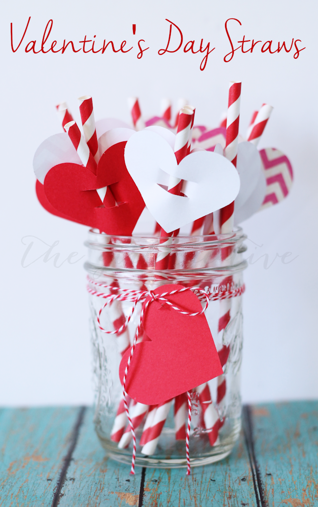 Simple Valentine's Day Straw Flags, DIY, Party Straws, Paper Straw Crafts, Valentine's Day