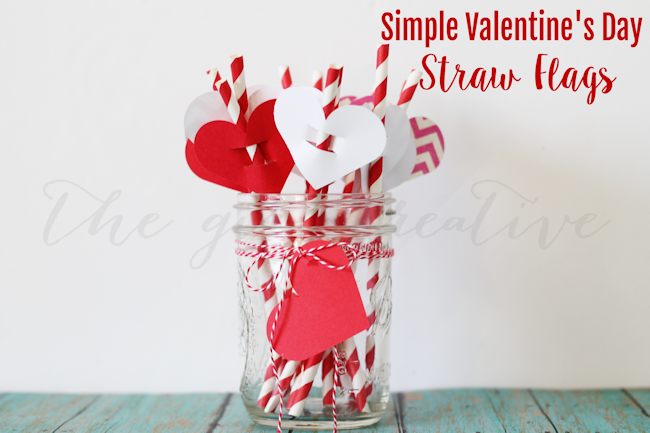 Simple Valentine’s Day Straw Flags