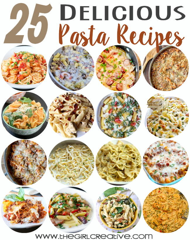 25 Delicious Pasta Recipes | Collected by The Girl Creative One Pan Recipes, Main Dishes, Baked Pasta