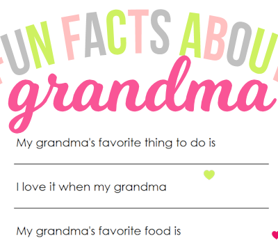 Mother's Day Printable for Grandma | The Girl Creative We can't forget about Grandma this Mother's Day. This fun printable questionnaire is sure to put a smile on Grandma's face. Download Fun Facts About Mom, Fun Facts About My Teacher and Fun Facts About Dad at www.thegirlcreative.com