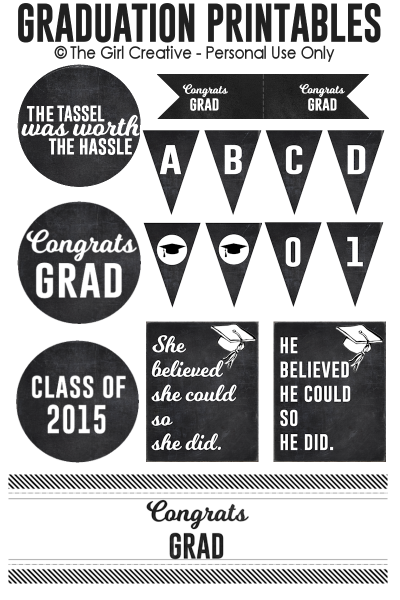 Graduation Printables - The Girl Creative