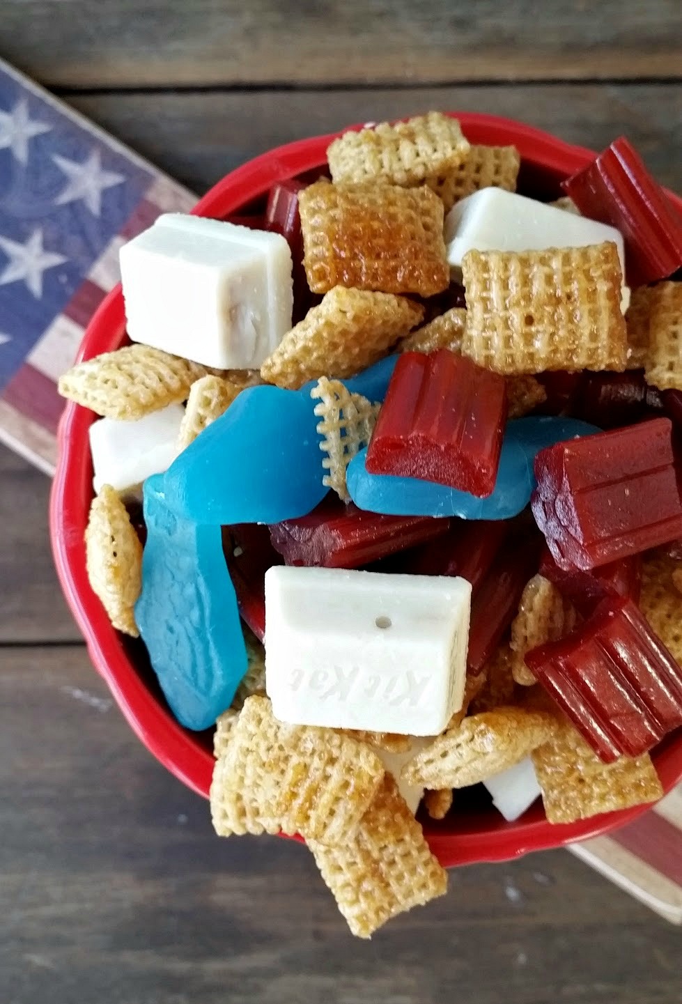 Red, White and Blue Chex Mix