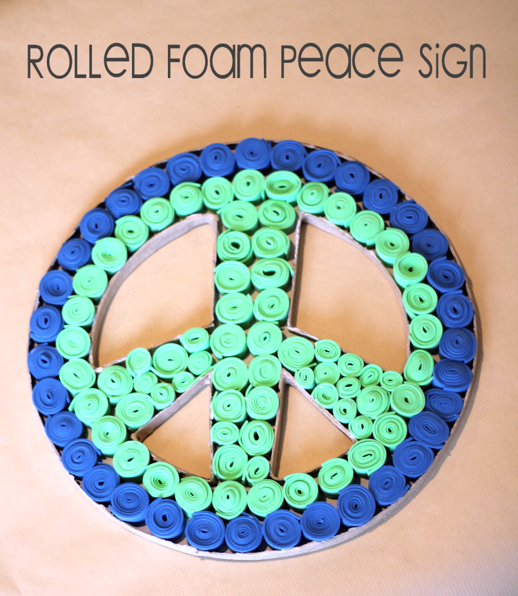DIY Rolled Foam Peace Sign
