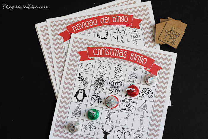 Printable Christmas Bingo Game – in English and Spanish