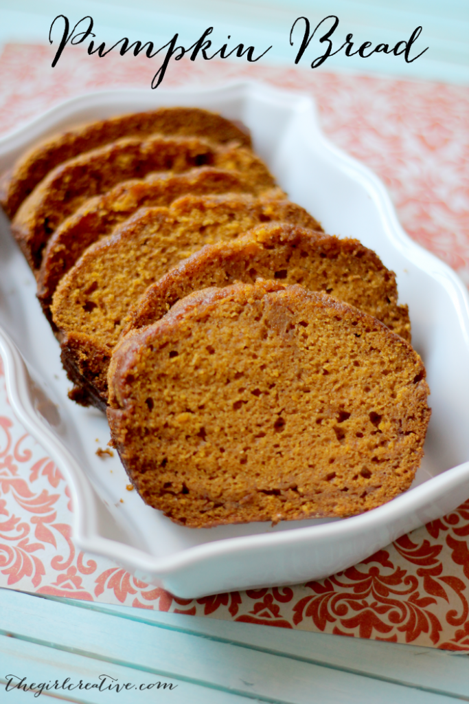 Delicious Pumpkin Bread - make as a loaf or muffins. If you choose make muffins, recipe will yield about 36 muffins and they are each only 5 Weight Watchers Points!