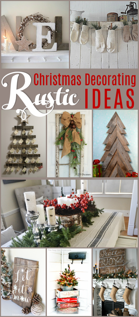Beautiful Rustic Christmas Decorating Ideas - you won't believe what's being used as a tree topper! Lots of DIY ideas for giving your home a rustic feel for Christmas.