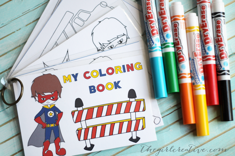 Dry Erase Coloring Book for Boys