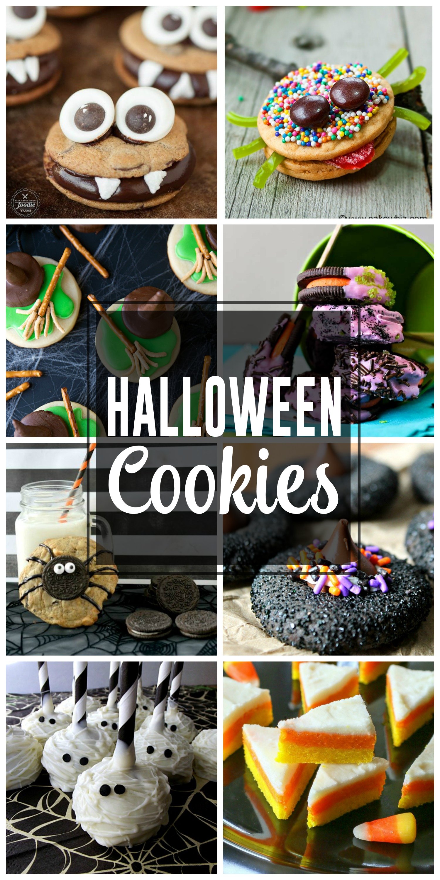 The BEST Halloween Cookies - 25 delicious and festive Halloween cookie recipes - lots of great ideas to get your culinary juices flowing. Bat cookies, Mummy Cookies, Witch Cookies