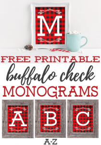 Free Printable Buffalo Check Monograms - The Girl Creative
