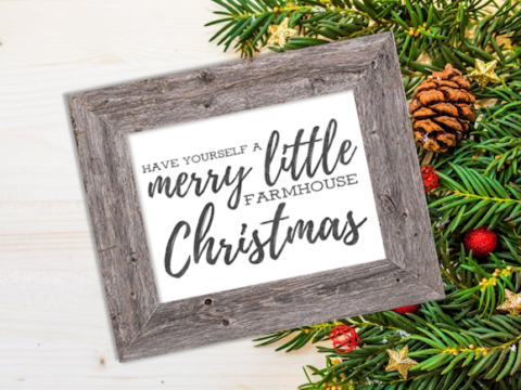 Image for Free Printable Farmhouse Christmas Signs