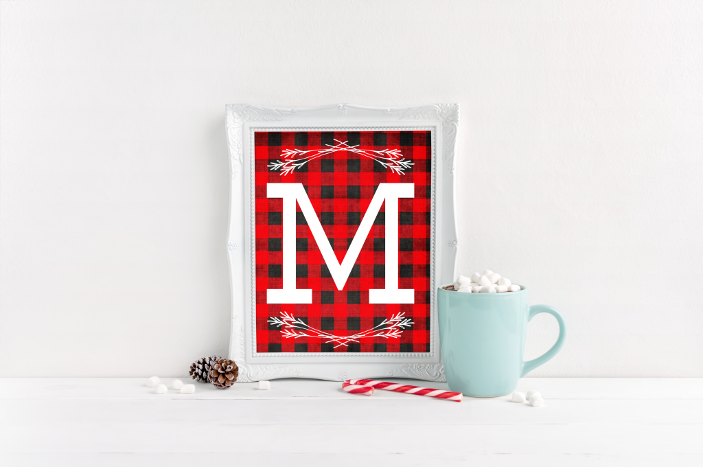 Free Printable Buffalo Check Monograms - The Girl Creative