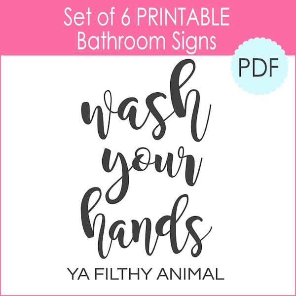 6 Printable Bathroom Signs Pdf The Girl Creative