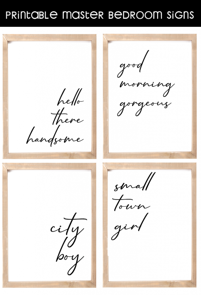Free Printable Modern Farmhouse Signs for the Master Bedroom