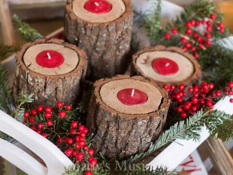 Image for DIY Rustic Wood Candle Holders