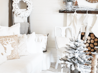 Image for White Cotton Wreath and Frosted Greens