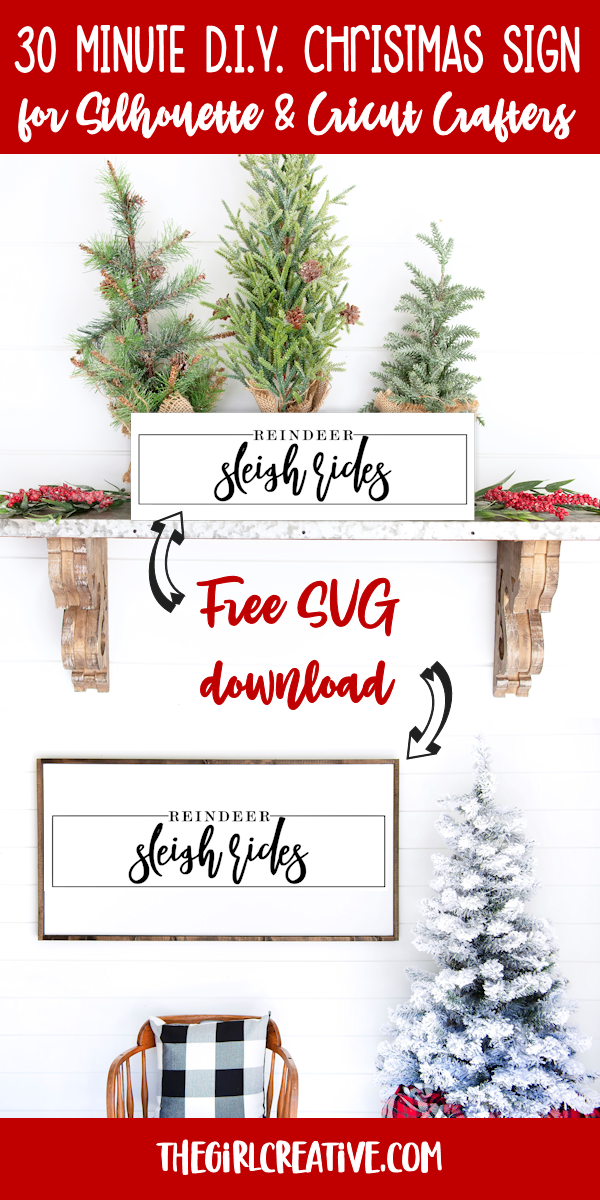 30 Minute Reindeer Sleigh Rides Sign with SVG for Silhouette and Cricut | Easy Christmas Decor Craft