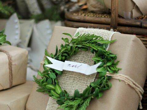Image for Craft Paper & Boxwood Wreath Neutral Gift Wrap
