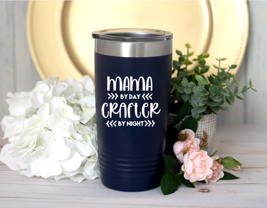 Mama by Day Crafter by Night SVG Design for Silhouette and Cricut | DIY Tumbler for the Craft-a-holic