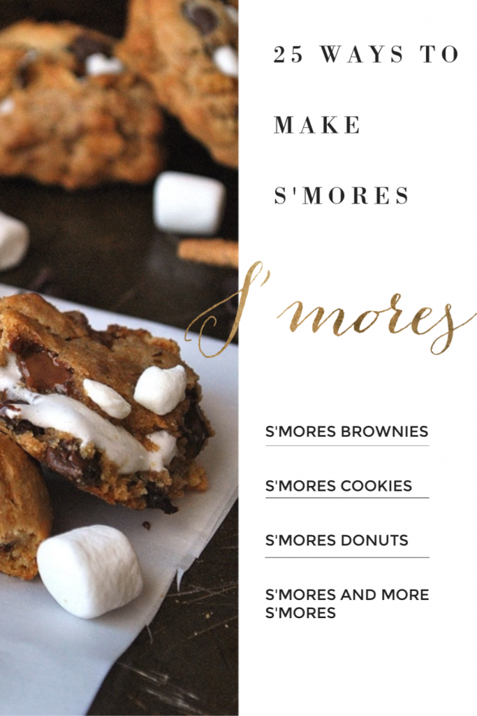 A photo of s'mores coookies with text overlay