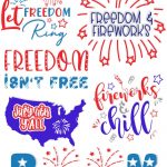 6 July 4th designs in red, white and blue