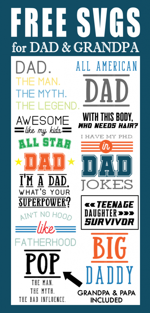 SVG Designs for Dad Collage
