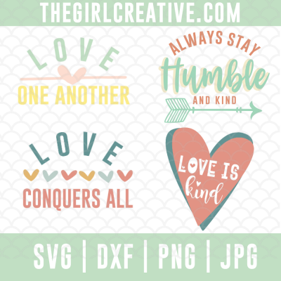 4 Graphic designs in pastel colors that promote love and kindness