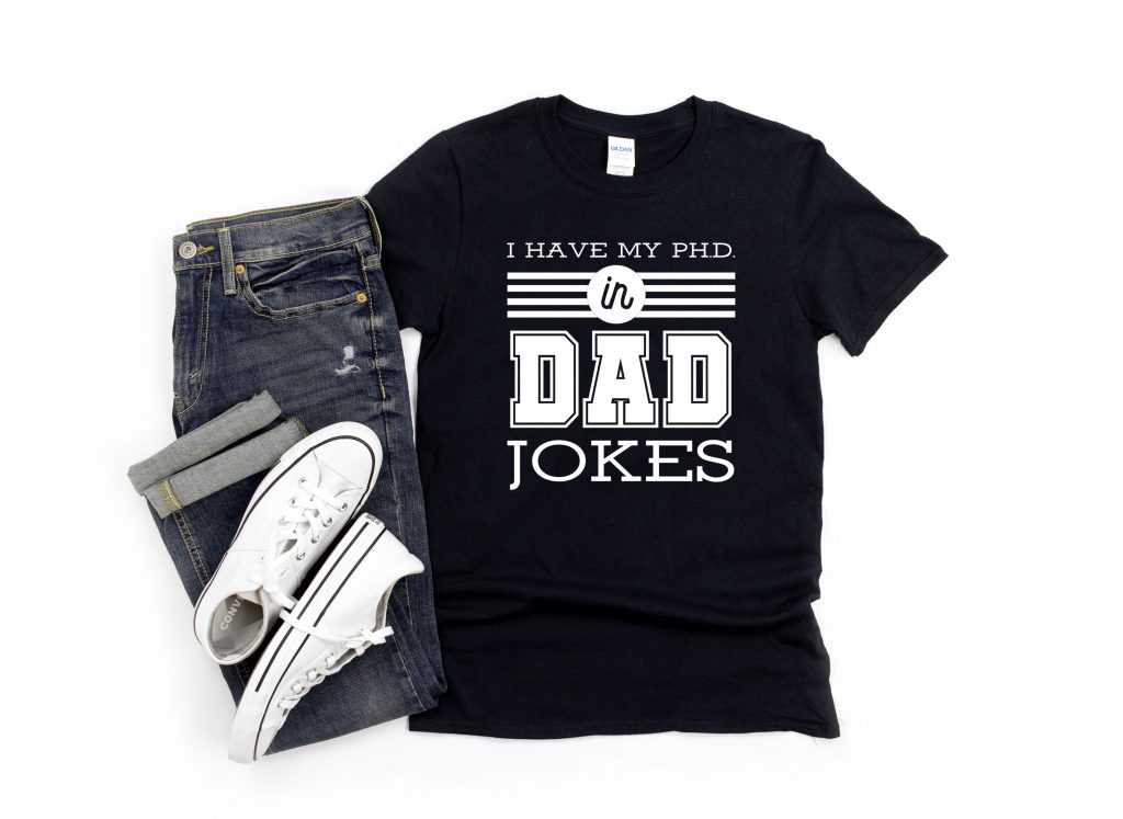 Dad Jokes tshirt and jeans