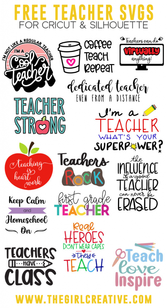 Free Teacher SVGs - The Girl Creative