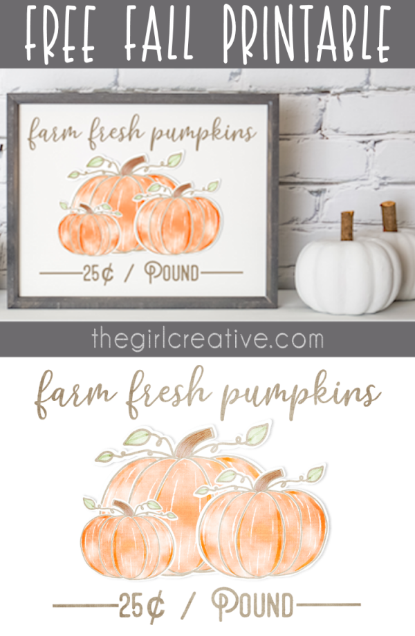 Free Fall Printables: Farm Fresh Pumpkins - The Girl Creative