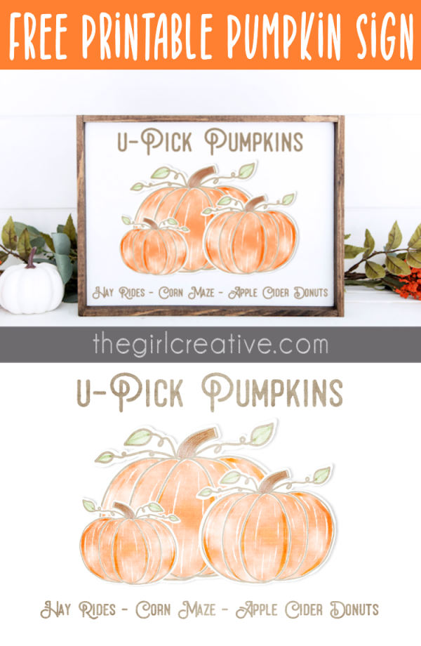 Fall Free Printable: U-Pick Pumpkins - The Girl Creative