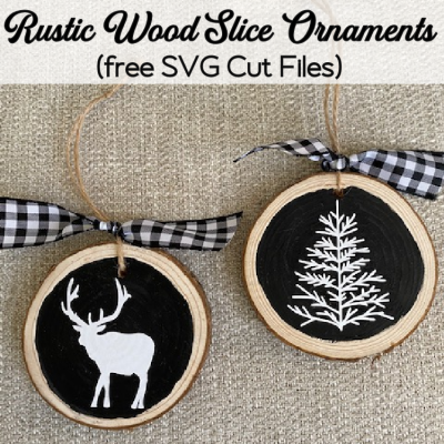 Wood slice christmas ornaments