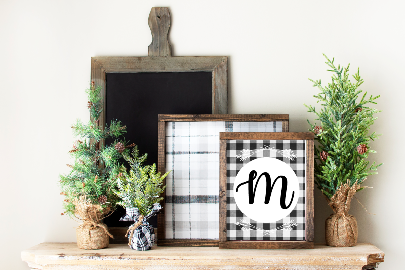 Free Printable Buffalo Check Monograms - The Girl Creative